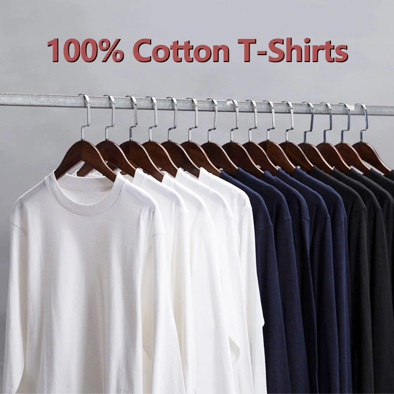 

Футболка Базовая с длинным рукавом для мужчин и женщин, хлопок, приталенная брендовая рубашка, однотонное нижнее белье, весна-осень