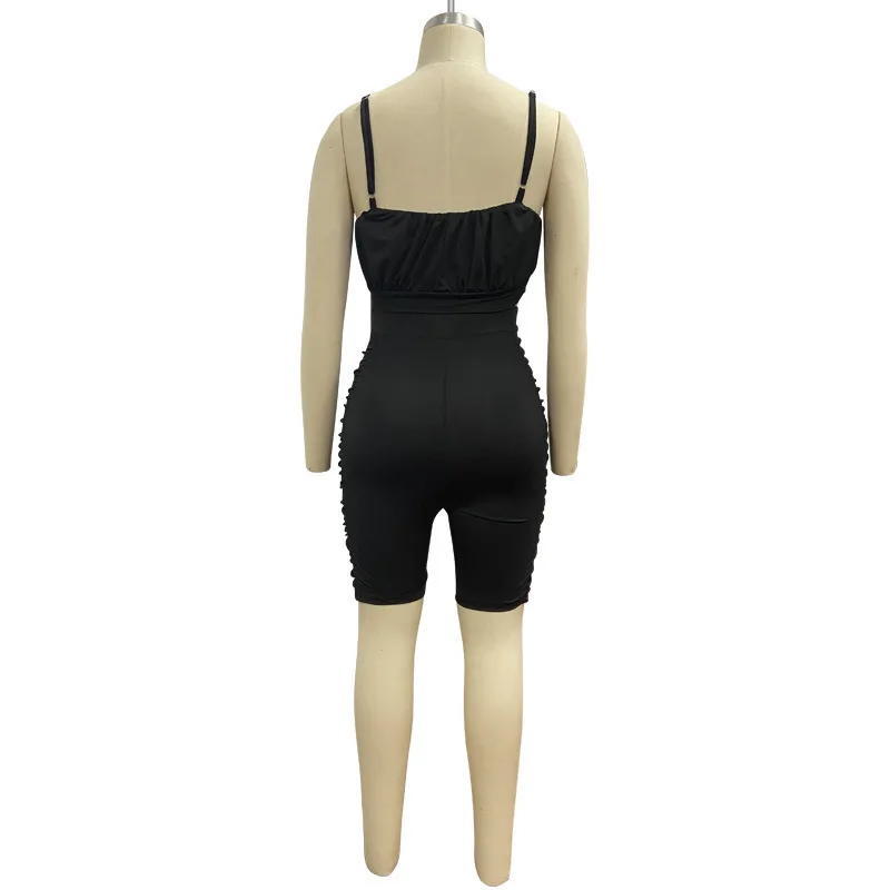 

Plus Size Two Piece Sweatsuit Women Clothes 2021 Spaghetti Strap Sleeveless Crop Top+High Waist Biker Short Fitness Tracksuits