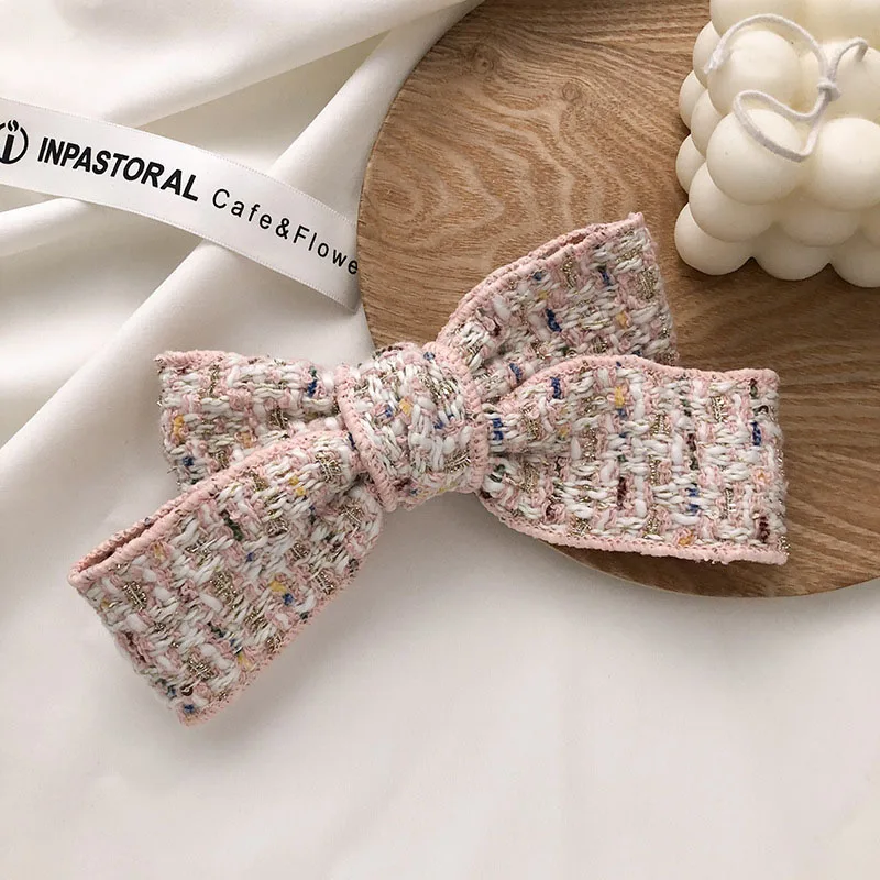 

Korean Bow Hair Clip Weaving Fabric Spring Clips 2021 Fashion Jewelry Elegant Hair Pins for Women Ladies Hair Accessories