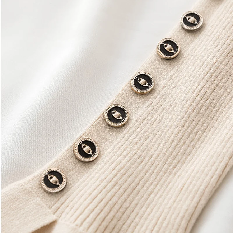 Tuangbiang поло воротник с разрезом расклешенные рукава пуловеры на пуговицах 2021