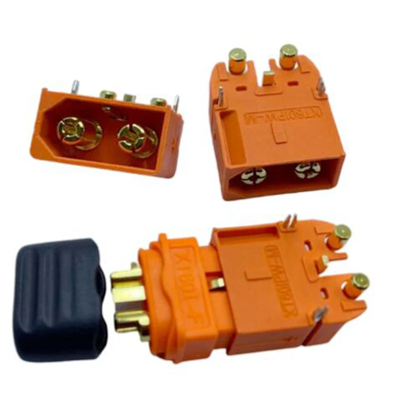 5PCS Amass XT60(2+1)PW-M All-Copper Gold-Plated Three-Core PCB Socket Suitable For Motor Controller Charger Lithium Battery |