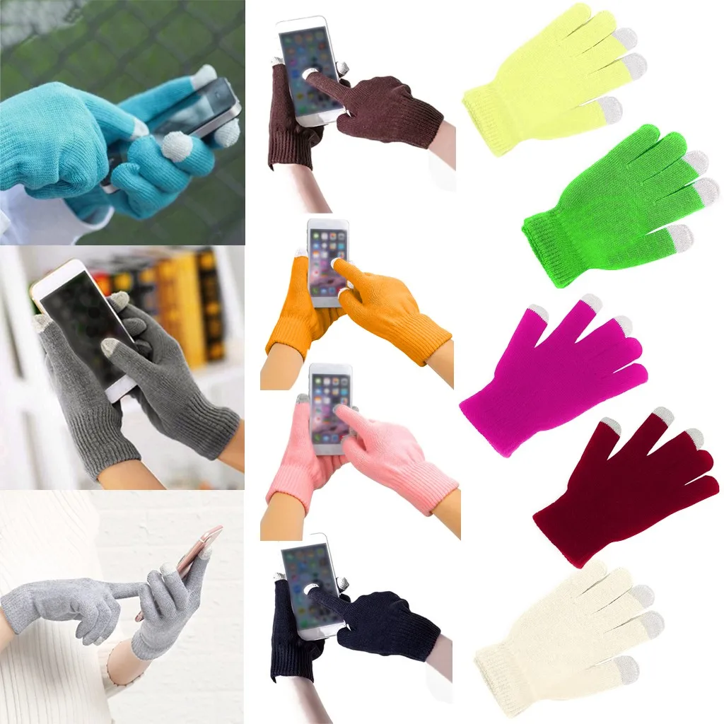 

FREE OSTRICH Gloves Unisex Womens Mens Winter Acrylic Cashmere Knit Warm Fleece Magic Gloves 2020 New Hot Sale Gants Femme