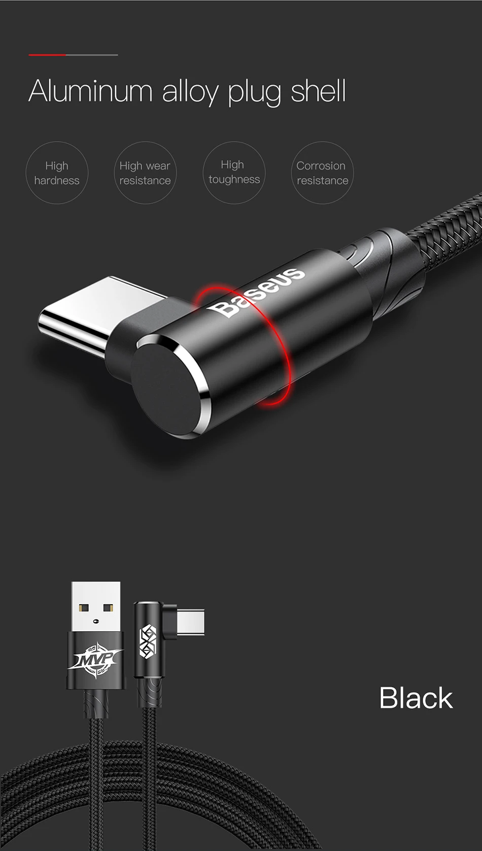 Baseus кабель usb type-C 90 градусов для Xiaomi huawei P10 type-C, зарядный провод для мобильного телефона samsung S8 USB-C, кабель для передачи данных