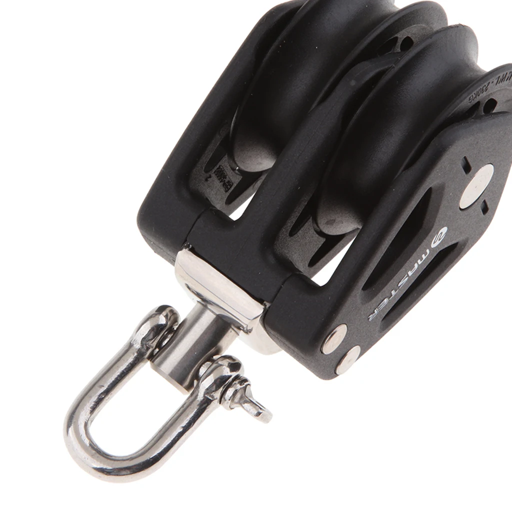 Судовая лодка двойной шкив блок 35 мм поворотный сверхмощный такелаж колесо |