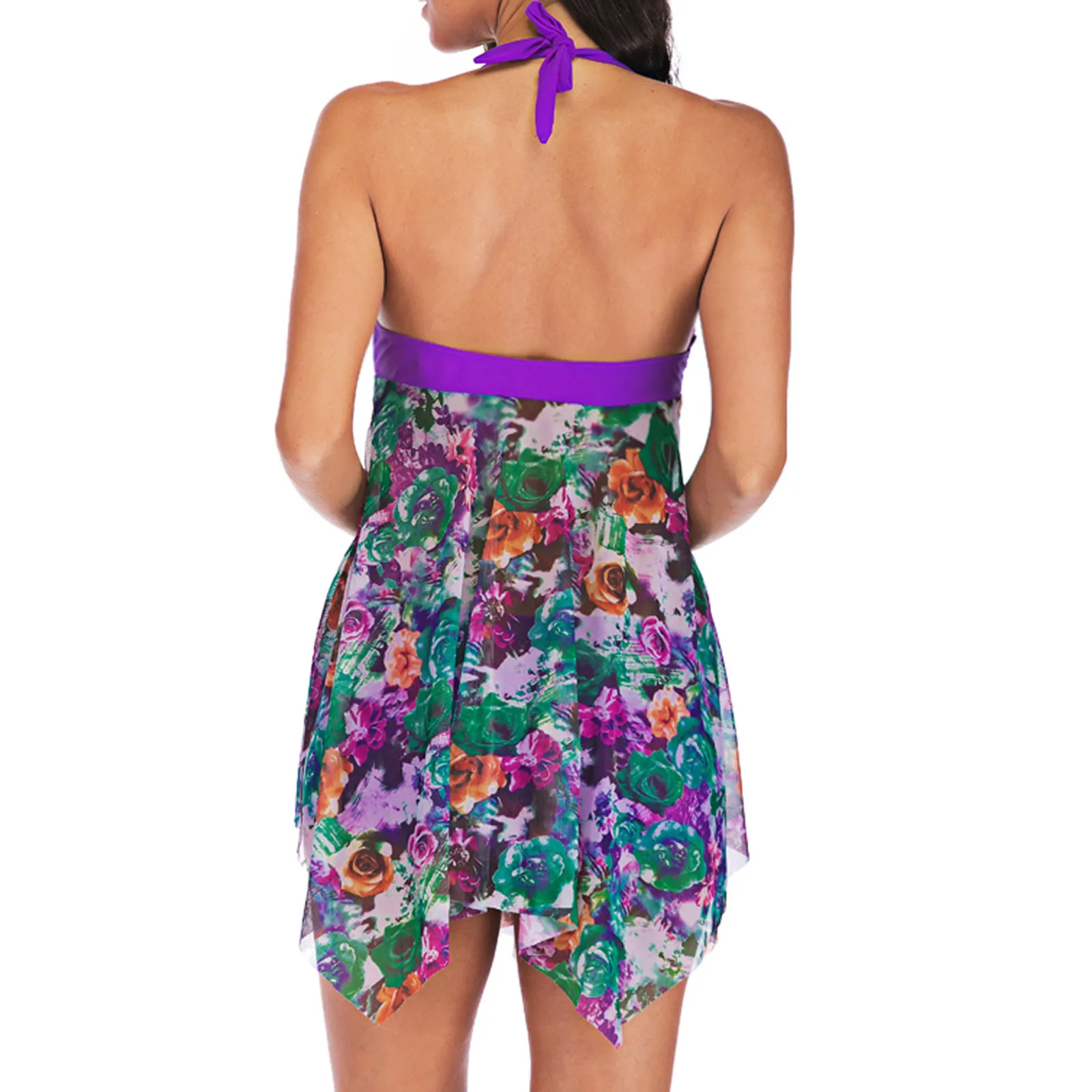 

Floral Print Women Swimwear High Waist Two Piece Women Tankini Swimsuits with Shorts V neck Tankinis Set Swimdress Ropa Mujer