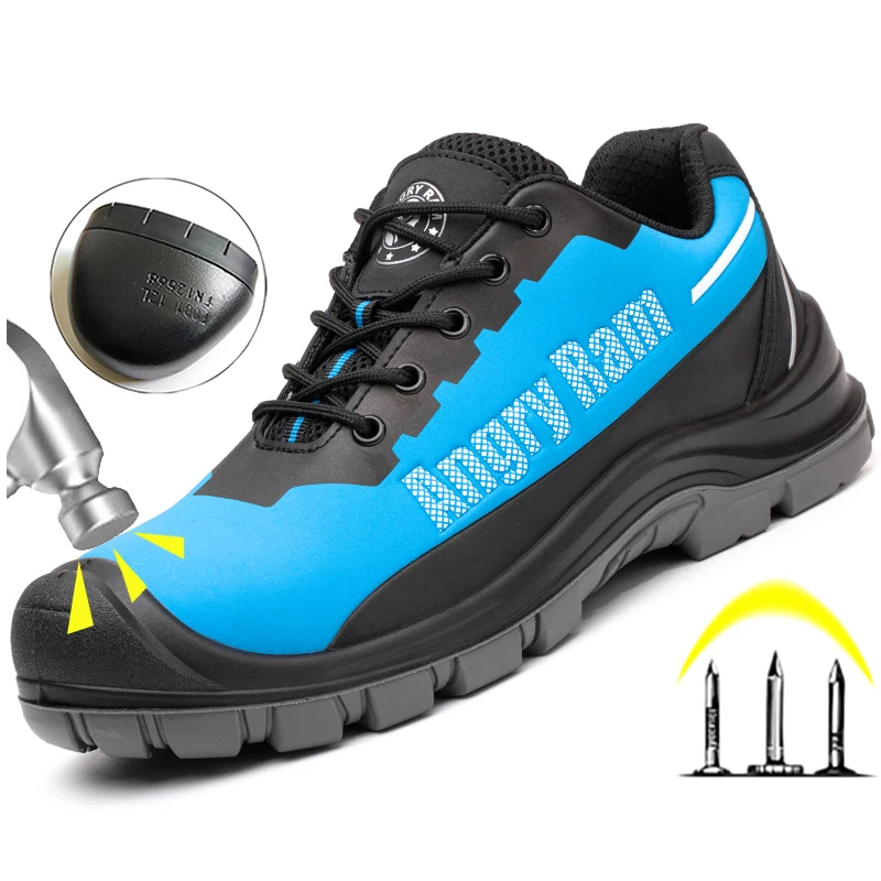 

New Safety Shoes Men Women Work Safety Boots Waterproof Anti-smash Puncture Proof Protective Shoes Steel Toe Work Shoes Unisex