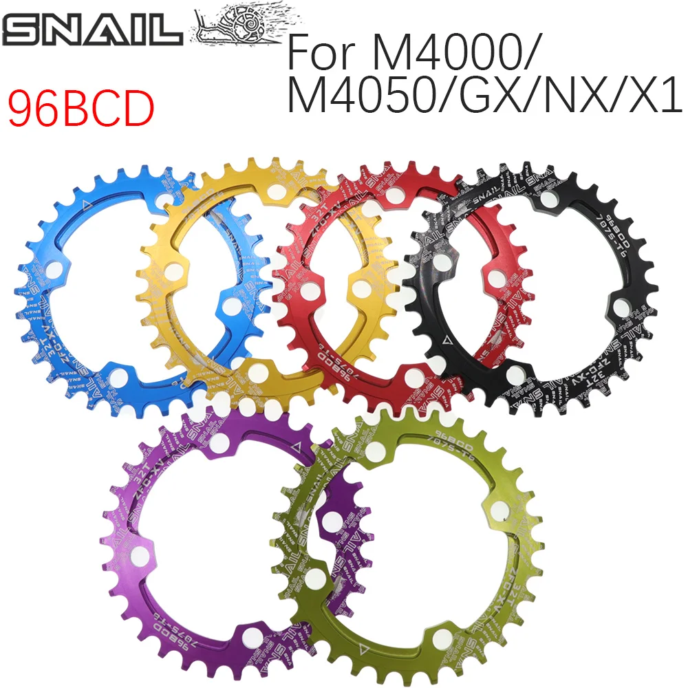 Круглая Звездочка SNAIL 96BCD 30T 32T 34T 36T 38T сверхлегкая MTB Mountain 96 BCD для M4050 M4000 NX GX X1