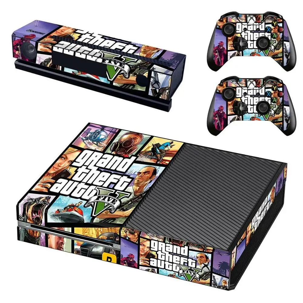 Grand Theft Auto V GTA 5 наклейка с полным покрытием для консоли Xbox One Kinect и 2 контроллеров