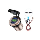 12V 24V Алюминий Водонепроницаемый двойной QC3.0 для быстрой зарядки с usb-портом, Зарядное устройство Мощность выход Светодиодный переключатель вольтметра волоконно оптический кабель для автомобиля морской грузовик внедорожник G8TE