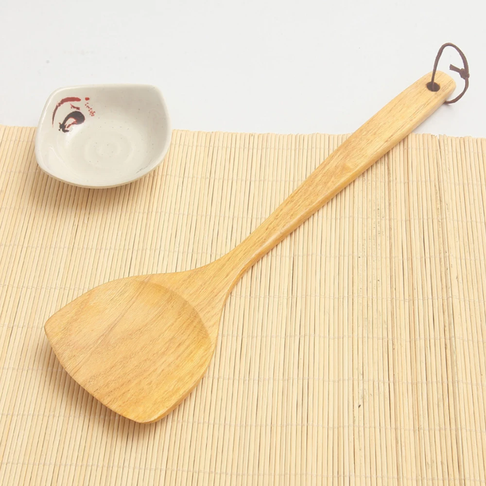 35 см антипригарная сковорода деревянный Тернер Лопата шпатель горшок рисовая