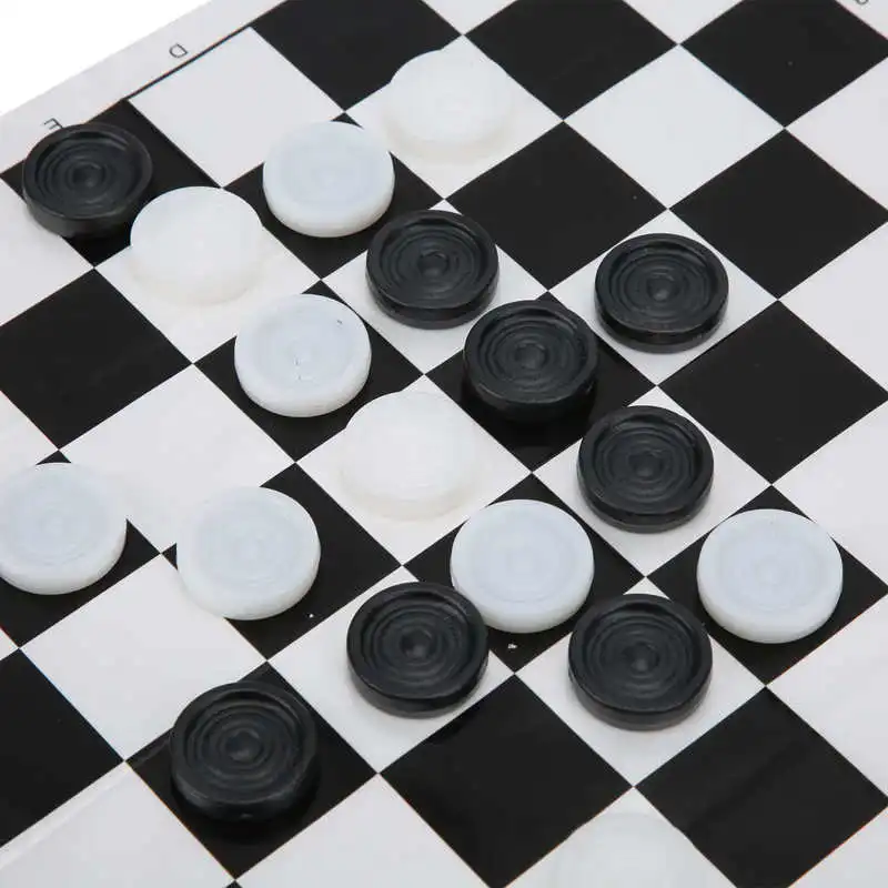 

International Checkers Set 2Set International Checkers Set with Plastic Film Checkerboard Travel Board Games Set