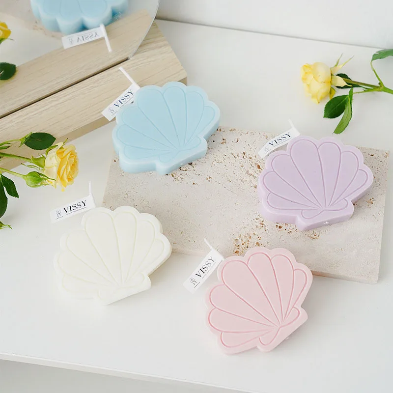

Creative Scallop Candle Handmade Scented Candles Aromatherapy Candle Home Decoration Korean Style INS Shooting Props