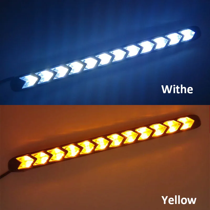White to Yellow Автомобильный светодиодный Переключающийся светодиодный дневной свет фары глаза DRL лампа динамический последовательный тормоз сигнал поворота дневные ходовые огни Светодиодный 12 В - Цвет: White to Yellow