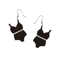 new funny black underwear panty dangle earrings for women personality fashion acrylic drop earrings nightclub party jewelry