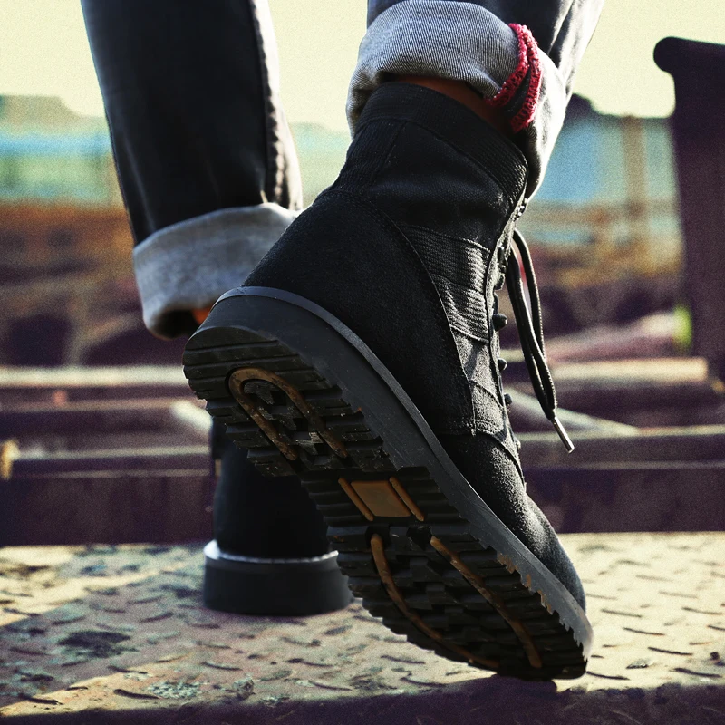 Осенняя обувь защитные тренировочные резиновые льняные мужские ботильоны