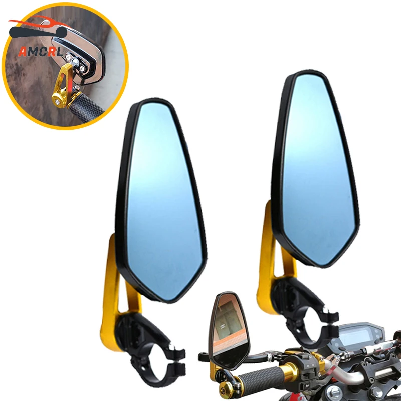 

Motorcycle Aluminum 7/8" 22mm Bar End Side Rearview Mirror Universal Motorbike Bike Handlebar Rear View Mirrors 2Pcs