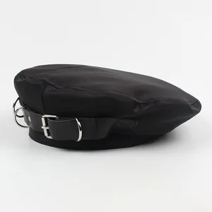 USPOP 2021 New Women Stain Berets Black  Berets with Ring Spring Autumn Hats