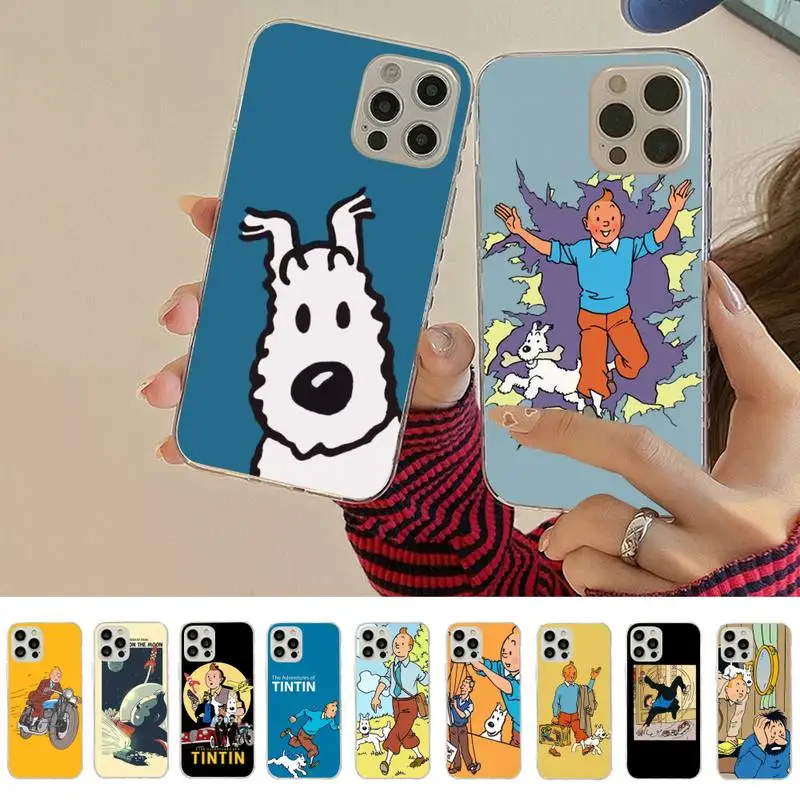 

French classic cartoon The Adventures of Tintin Phone Case for iPhone 8 7 6S Plus X 5S SE 2020 XR 11 12 mini pro XS MAX