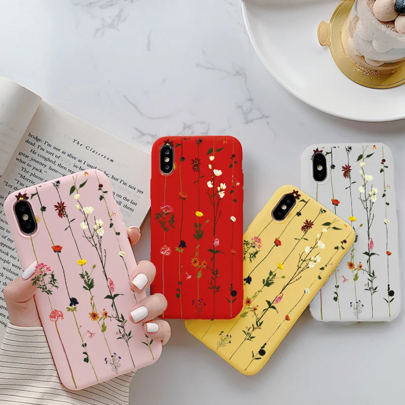 

For Samsung Galaxy A72 A52 A32 A02 A12 A21S A11 A01 A31 A41 A71 A51 A10 A10e A50 A70 A30 A6 Plus 2018 M30S M51 Flowers TPU Case