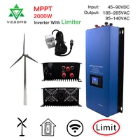 2000w mppt wind power on grid tie inverter pure sine wave limiter sensor dump load 230v for ac dc 48v wind turbine generator