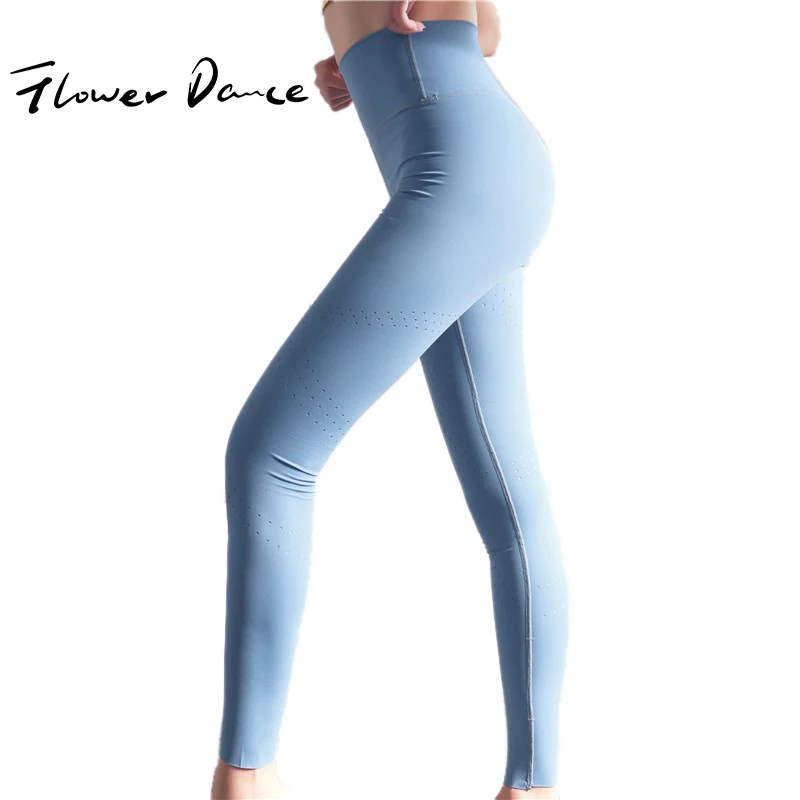FlowerDance профессиональные беговые штаны для йоги контроль живота леггинсы