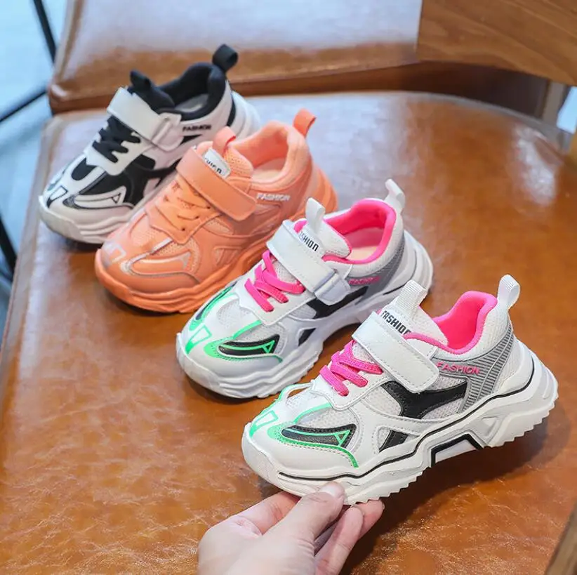 Осенняя детская повседневная обувь для мальчиков и девочек Модная дышащая