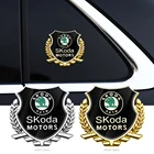 2 предмета в комплекте с хромовым сплавом крутая наклейка на автомобиль дизайн наклейка значок наклейки окна для Skoda Octavia Superb Fabia Rapid Yeti Kodiaq Karoq