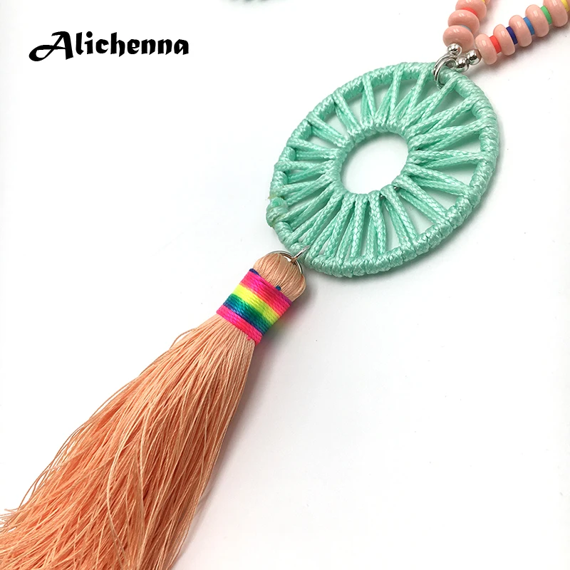 Alichenna ювелирные изделия ручной работы кольцо кисточкой ожерелье богемная