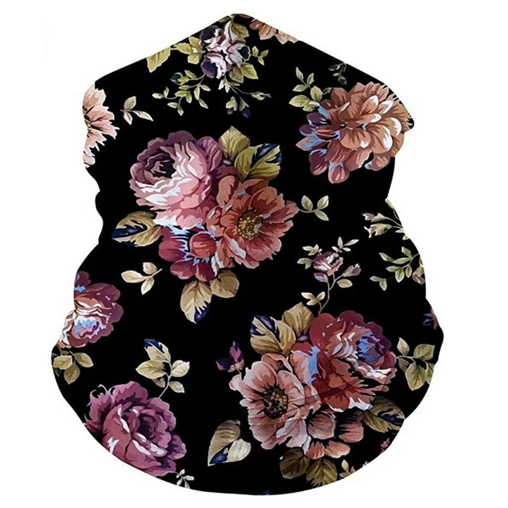 Женская шифоновая маска шарф палантины для лица женский шелковый с цветочным