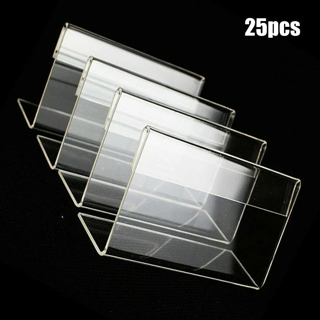 

25PcsTag Plate Transparent Acrylic Display Stand Label Stands Tool For Poster Racks Clips Utility Poles Price Tags