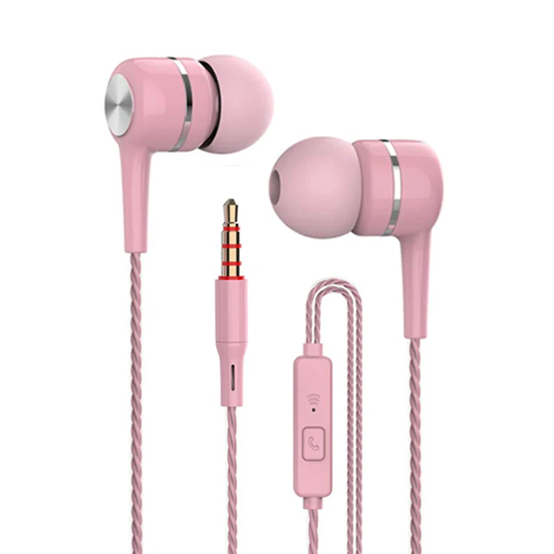 Pink VPB S12 спортивные наушники,, проводные, супер бас, 3,5 мм, трещины, красочные, гарнитура, вкладыши с микрофоном, свободные руки для samsung - Цвет: Pink