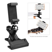 clip on phone holder musical instrument phone mount stand with 360 degree rotatable ball head for bass guitar head