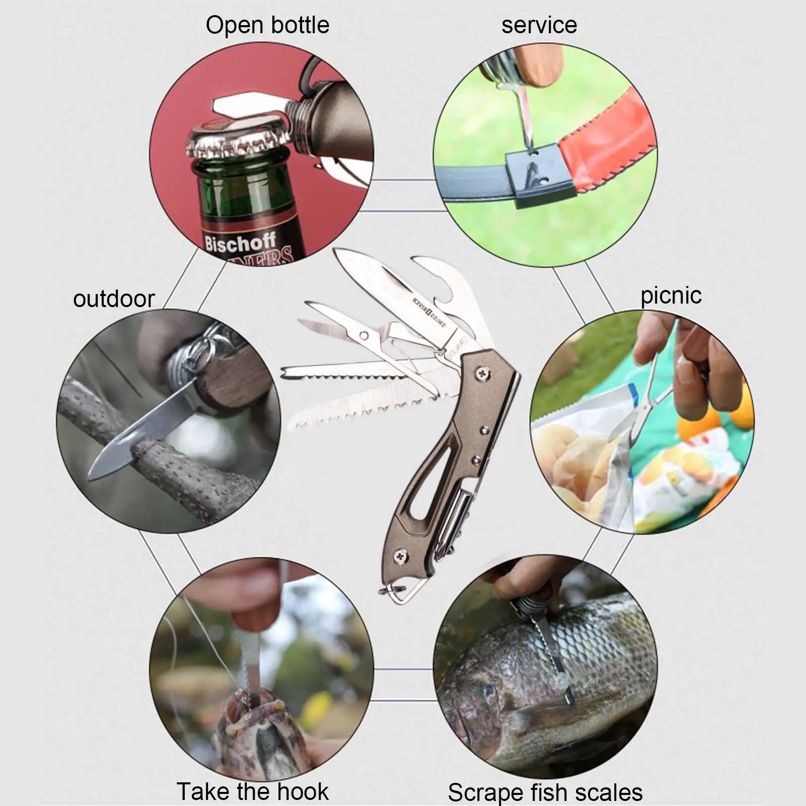 

Camping multi-function tool pliers cable cutter multi-functiontool outdoor camping folding knife pliers 14 kinds of tools