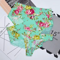 ultra thin one piece seamless printed panties womens mid waist plus size womens floral thong sexy womens clothing