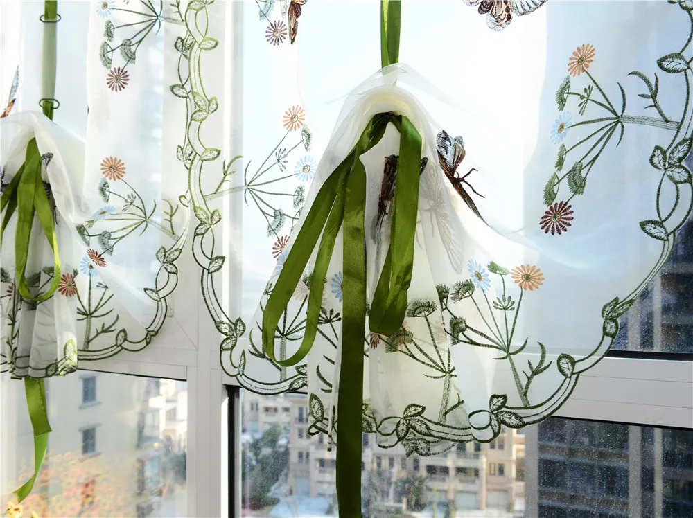 Занавески Enipate с вышивкой в виде бабочек эргономичные римские шторы занавески