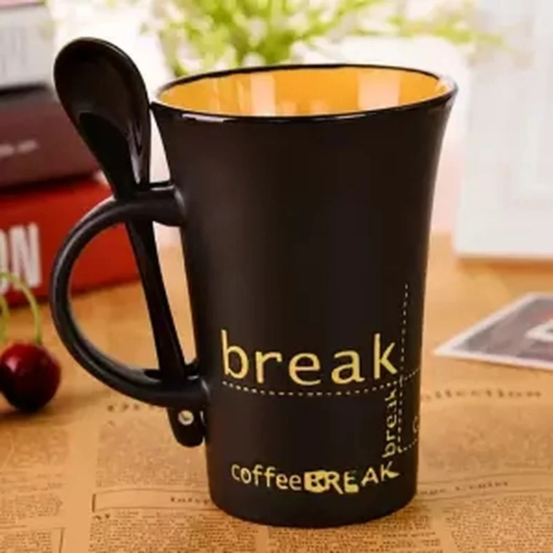 Креативная керамическая чашка большая емкость кружка для воды простая пара