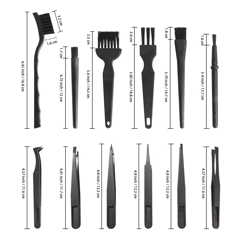 

12 Pieces Plastic Handle Nylon Anti Static Brushes Small Portable Cleaning Keyboard Brush Kit for Computer Keyboard