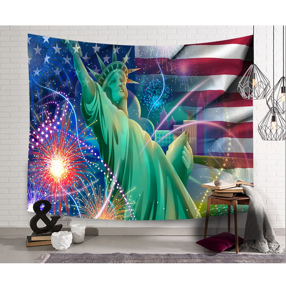 

Simsant Watercolor Cactus Tapestry Plants Dog Pet Backdrop American Flag Tapestry for Room Decor