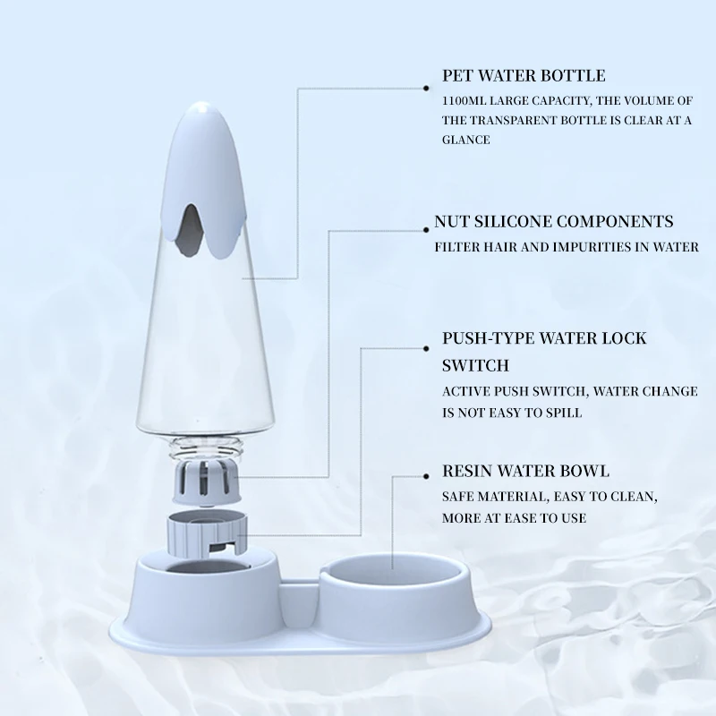 

1pcs NEW Pet Dogs Cats Bowls Food Water Feeder Automatic Water Dispenser for Dogs Cats Drinking Pet Waterer Feeder Pet Supplies