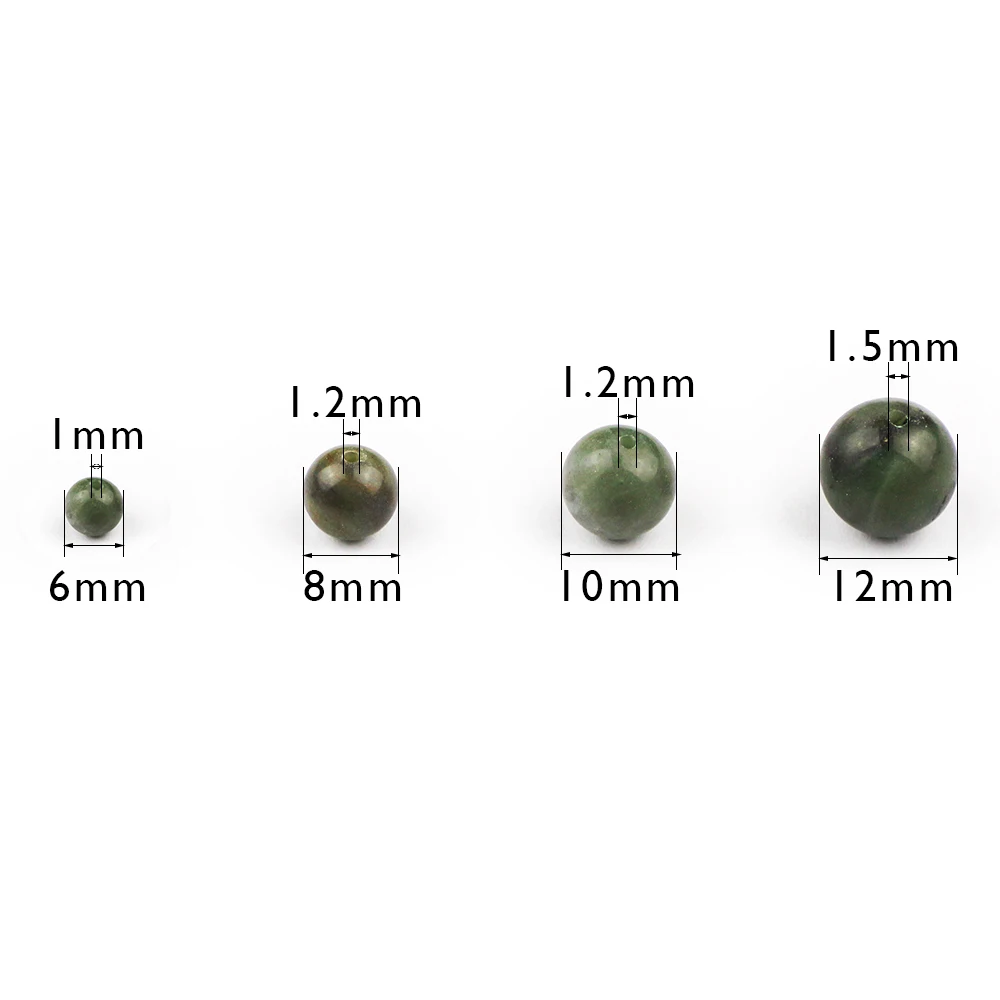 

Natural Matte African Green Stone Ball Charm Round Loose Beads For Jewelry Making DIY Trendy Bracelet Necklace 6 8 10 12mm