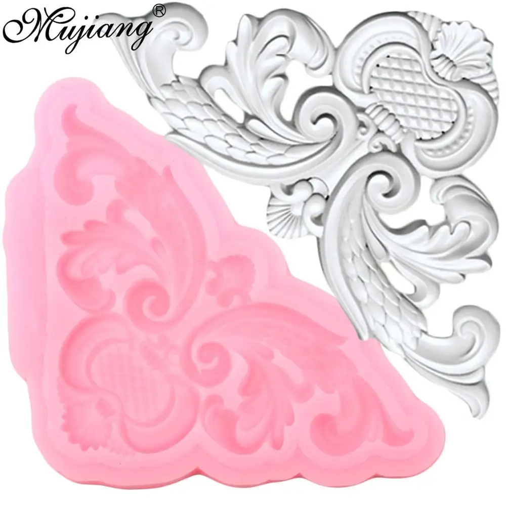 Mujiang Sugarcraft цветок границы силиконовые формы прокрутки рельеф помадка плесень украшения торта инструменты Конфеты шоколадные формы для мастики