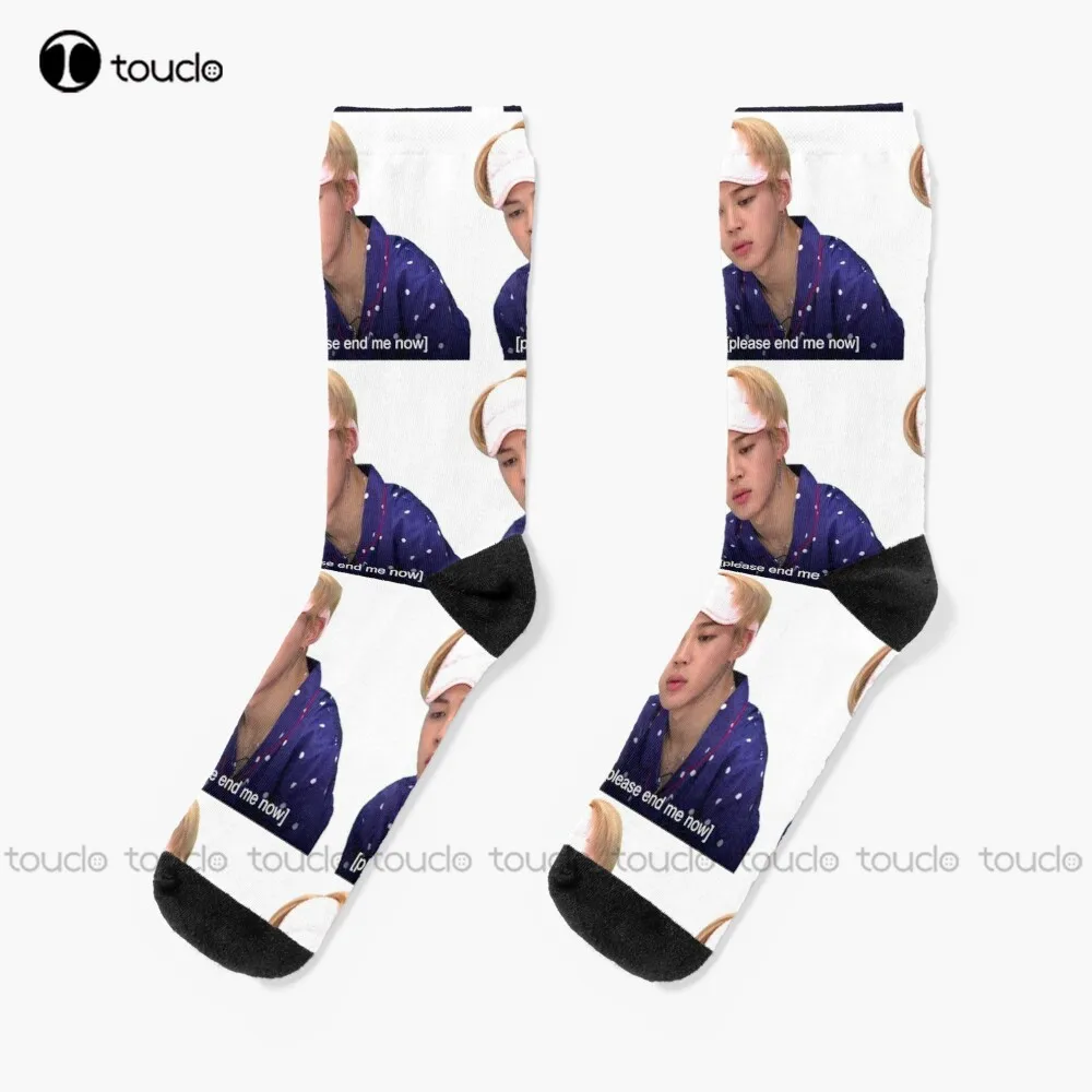 

Sleepy Jimin Socks Red White And Blue Socks Personalized Custom Unisex Adult Teen Youth Socks 360° Digital Printing Funny Sock