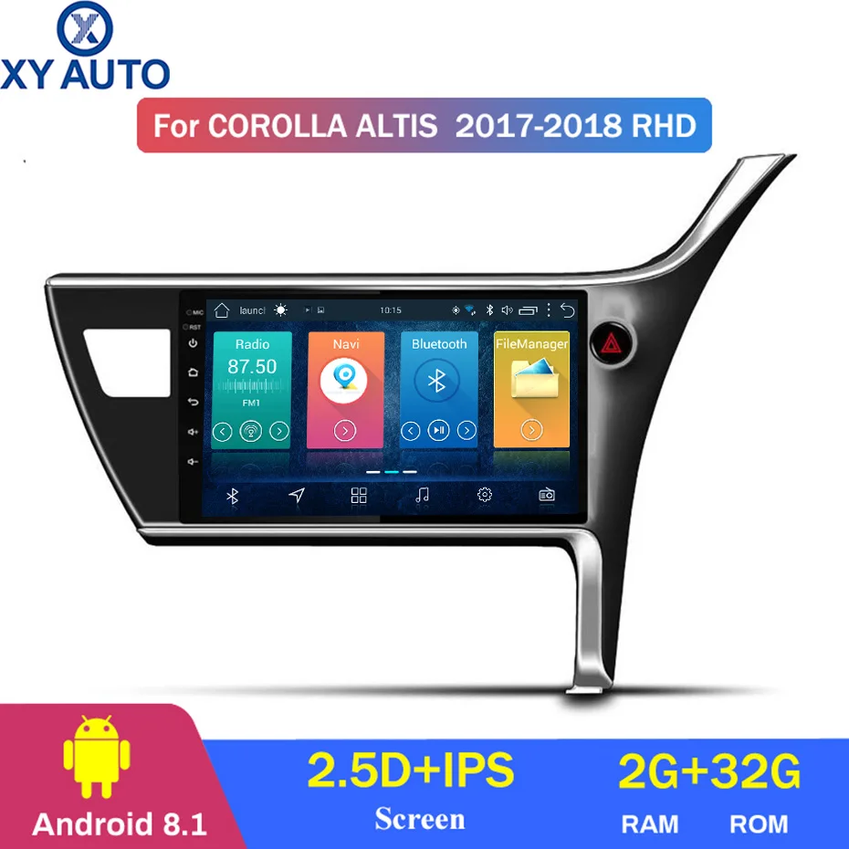 10 1 дюймовый 2.5D IPS HD мультисенсорный экран Android 2017 2 Гб ОЗУ 32 ПЗУ NAVI для Toyota corolla ALTIS
