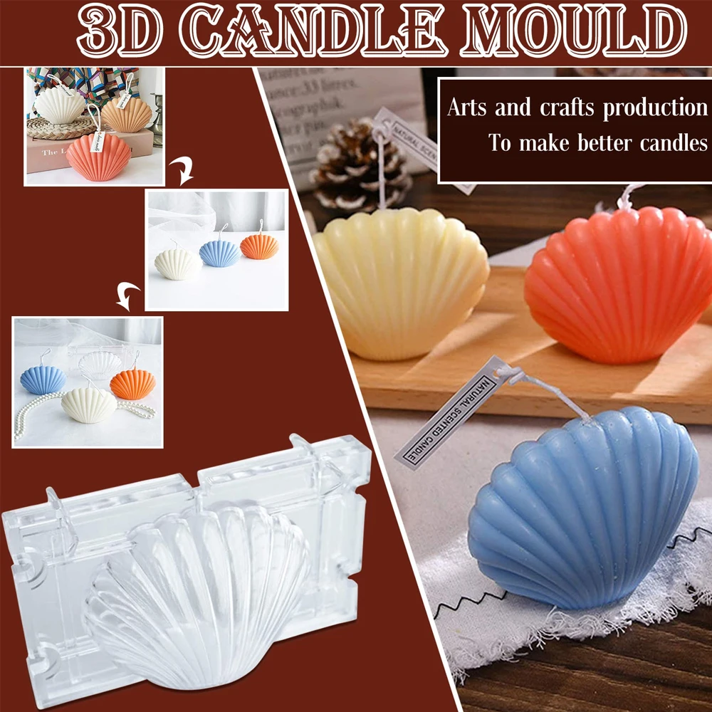 3D с ракушками и пресс-формы для свечей Ароматические свечная форма ручной работы