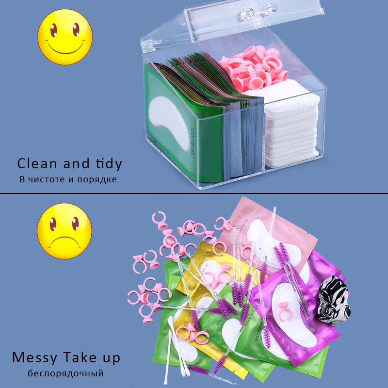 Большая емкость ящик для хранения ресниц наращивания Пинцет Чехол косметический