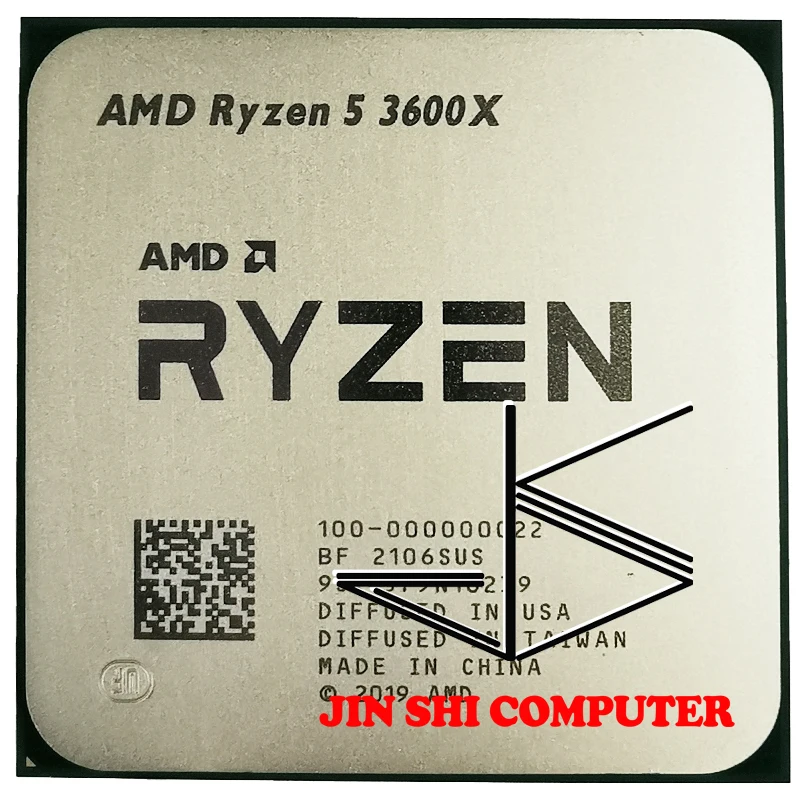 Процессор AMD Ryzen 5 3600X R5 3 8 ГГц шестиядерный двенадцатипоточный процессор 7 нм 95 Вт L3