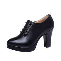 plus size 32 43 deep mouth pumps women platform shoes block heel 2022 fall oxfords high heels shoes ladies office shoe