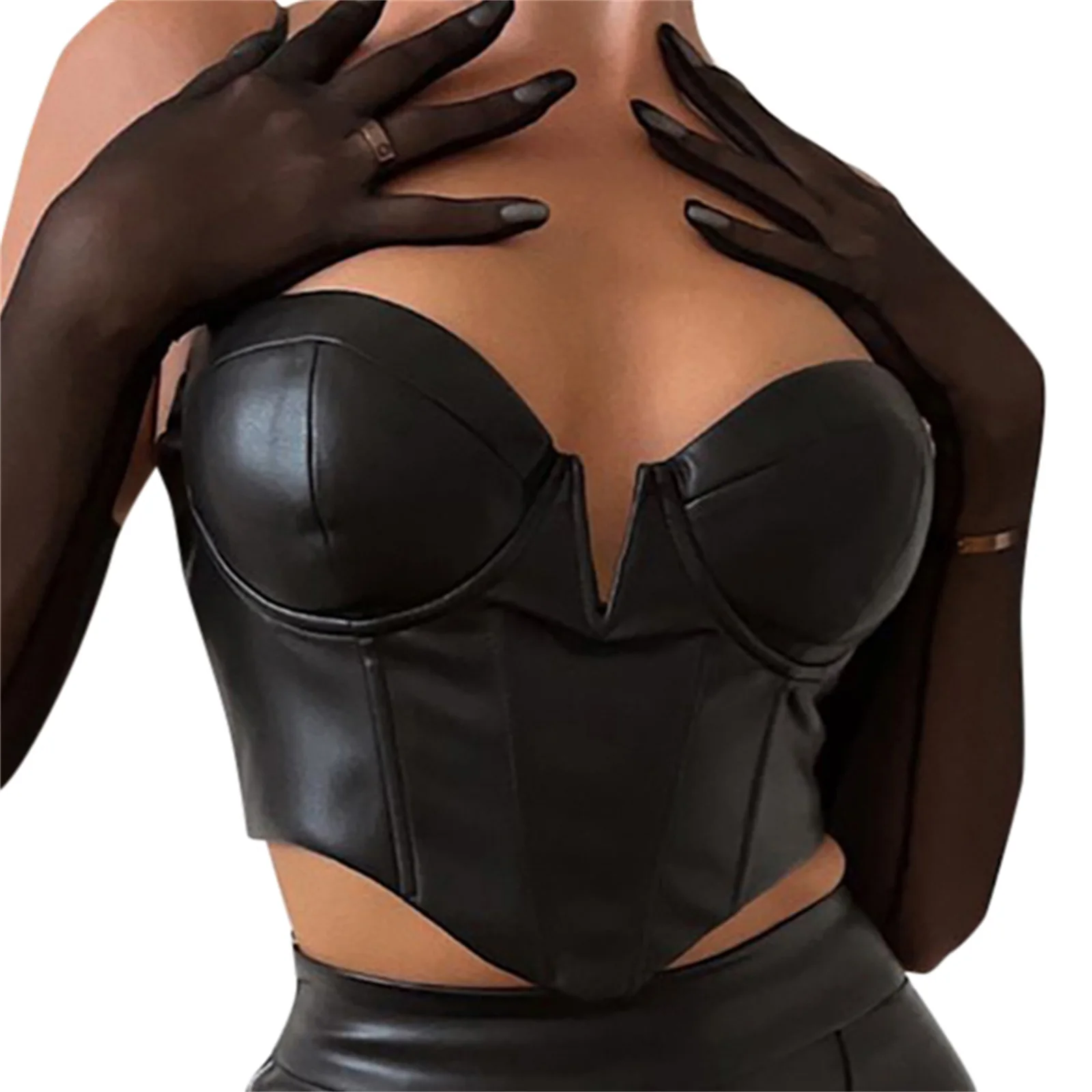 

Women Sexy Tank Tops, Adults Slim-fit Solid Color V-Neck Spaghetti Strap Crop Tops