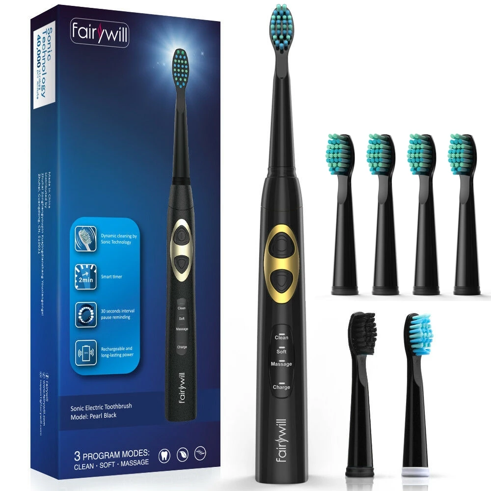 

Sonic Electric Toothbrush FW-917 USB Fast Rechargeable Toothbrush with Smart Timer Waterproof 3 Modes for Adult Gift