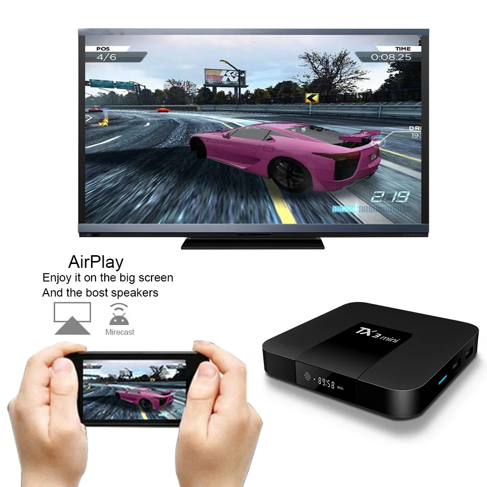 ТВ-приставка TX3 Android 8 1 ГБ/2 ГБ + ГБ/16 четырехъядерный процессор Amlogic S905W 64 бит WiFi